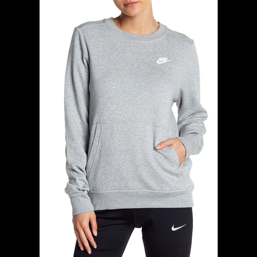 Nike Basic Crew Neck Sweater Dark Grey Heather - image 1